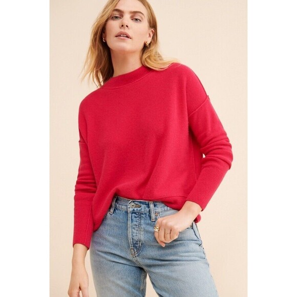 Free People Easy Street 100% Cashmere Women Hot Pink Oversize Sweater Sz S - Picture 8 of 11